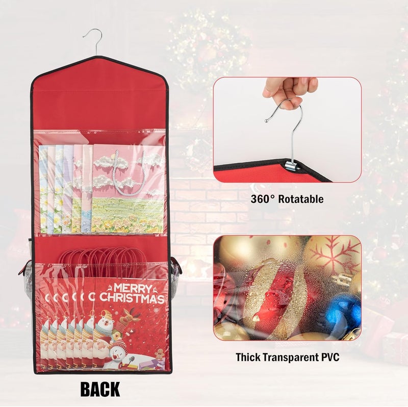 EXLIFBAG Wrapping Paper Storage, Gift Wrap Organizer Holder Double-Sided Hanging Gift Bag Storage Organizer - Image 4